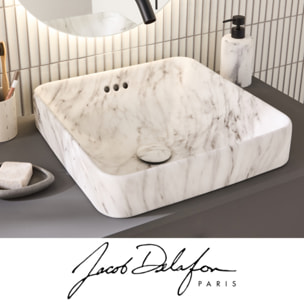 Vasque carrée à poser Vox effet marbre envoutant