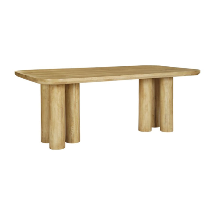 Table à manger Venier -bois massif de manguier-couleur bahamas naturelles 200 x 76 x 100 cm