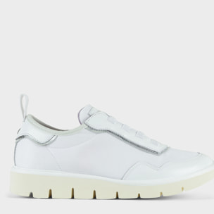 SLIP ON MUJER P05 DE NAILON PIEL Y PIEL EFECTO ESPEJO BLANCO