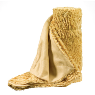 Plaid Fausse Fourrure 100% Polyester 420gsm Eveal Gold