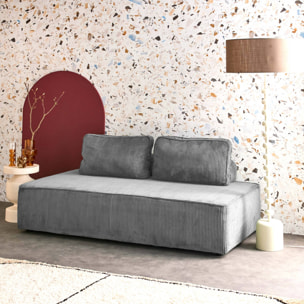 Chauffeuse 2 places canapé modulable gris foncé