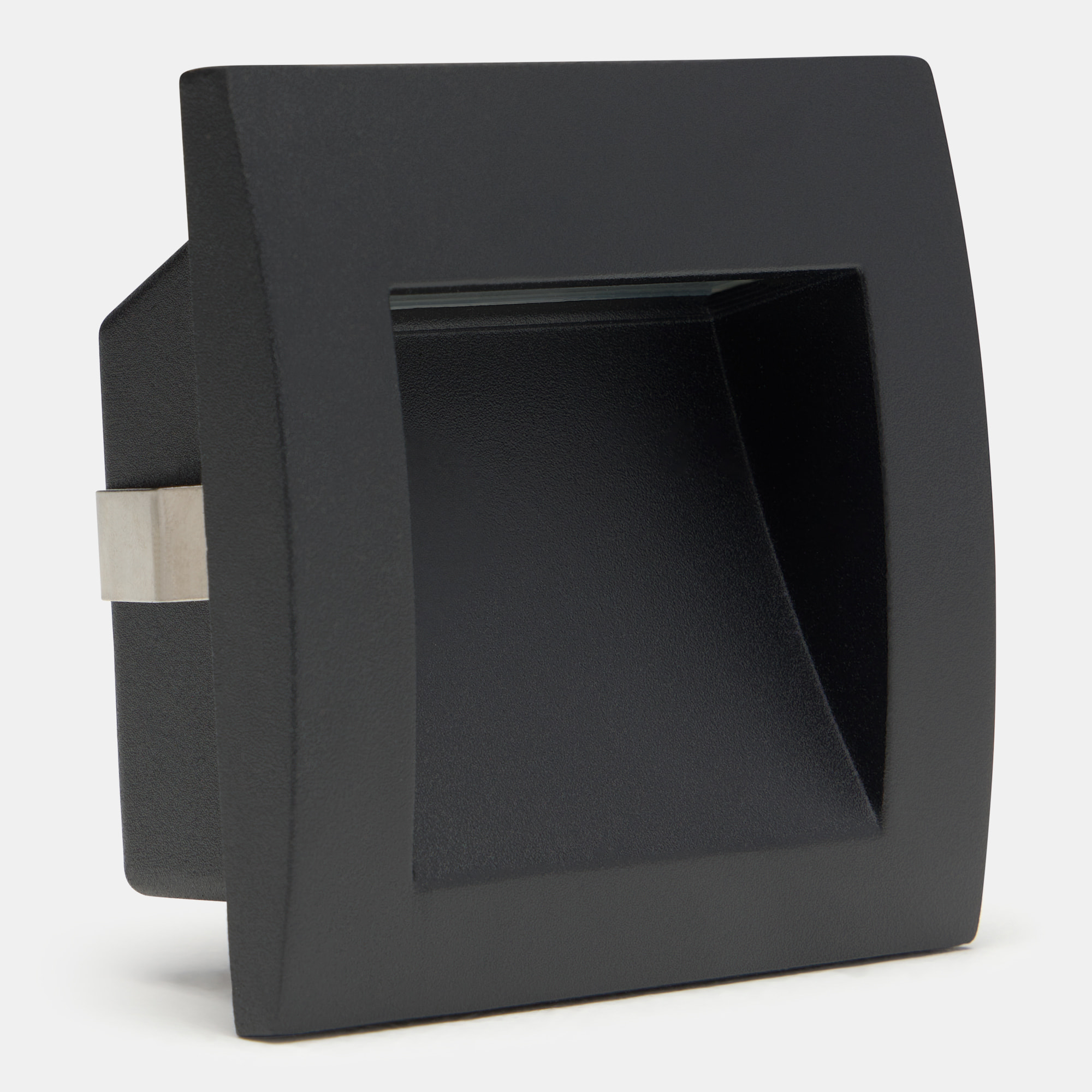 Forlight - Empotrable de pared Zilo Aluminio, Cristal Negro, Transparente