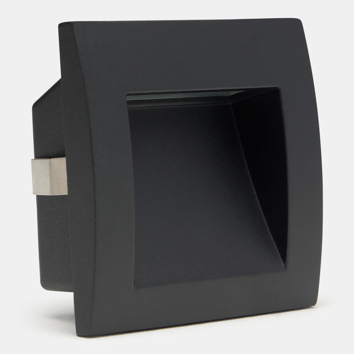 Forlight - Empotrable de pared Zilo Aluminio, Cristal Negro, Transparente