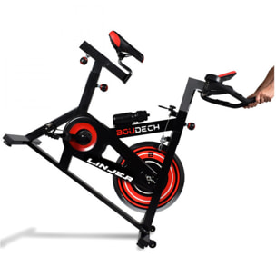 LINJER 1800 Cyclette da corsa professionale con volano da 18Kg con cardiofrequenzimetro e software di monitoraggio