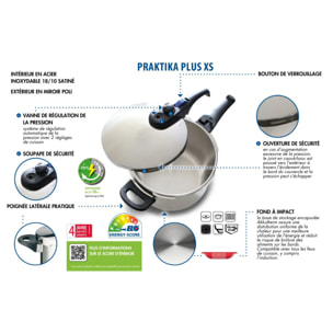 Autocuiseur 18 cm d'une capacité de 2,7 litres Elo Praktika