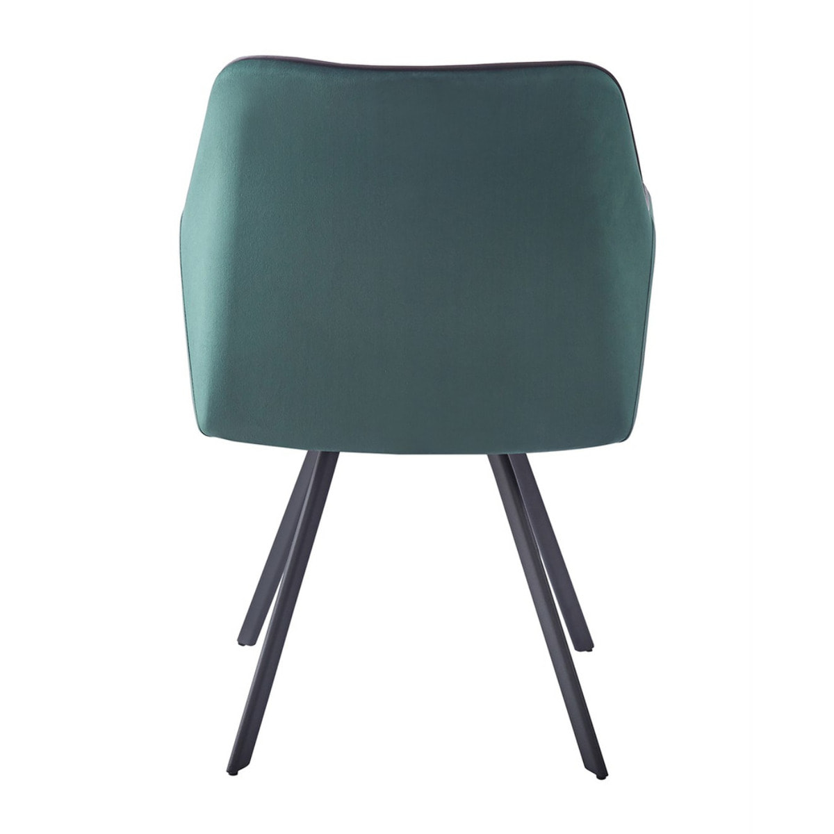 Sedia di design Amber in velluto verde e metallo