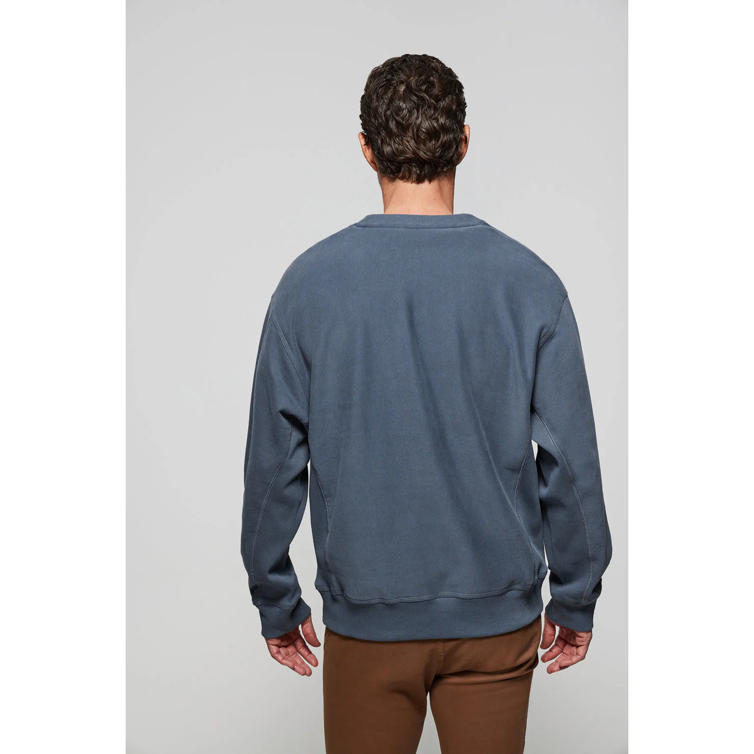 Sudadera básica de cuello redondo azul denim Minimal Polo Club