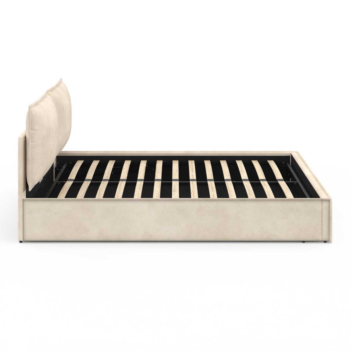 Lit coffre Lilou 160x200cm velours beige