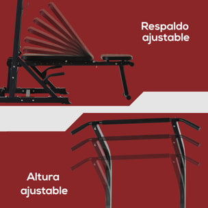 Estación de Musculación Torre de Entrenamiento Altura Ajustable con Barra de Dominadas y Banco Plegable para Fitness en Casa Gimnasio Carga 150 kg 99x178x230 cm Negro