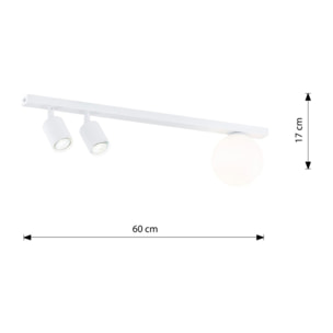 Faretto da soffitto Baster in acciaio bianco opaco