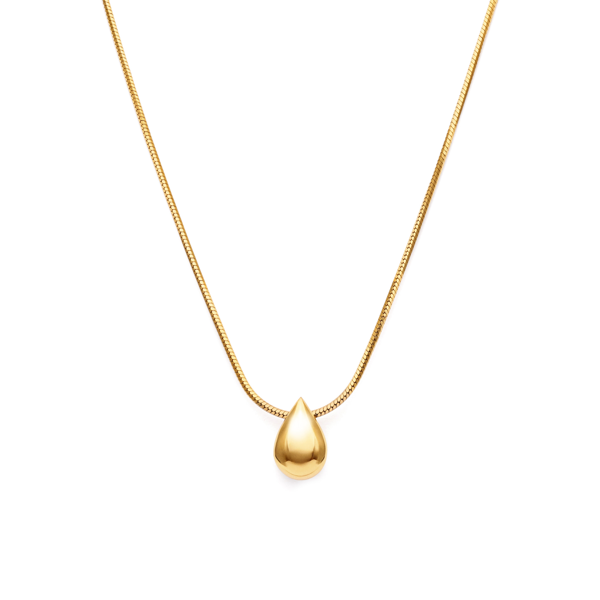 Collar Gota Drop Acero Baño Oro