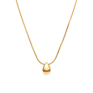 Collar Gota Drop Acero Baño Oro