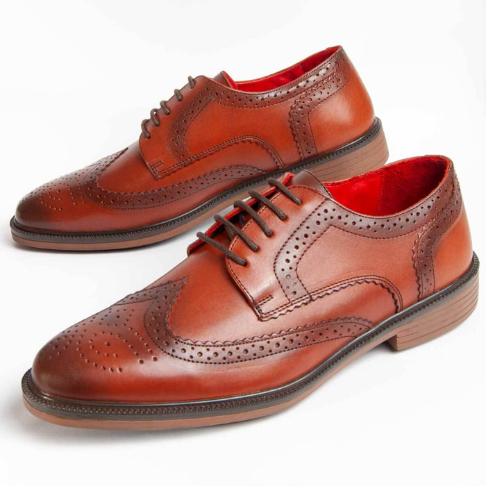 Zapato Oxford De Piel - Marron