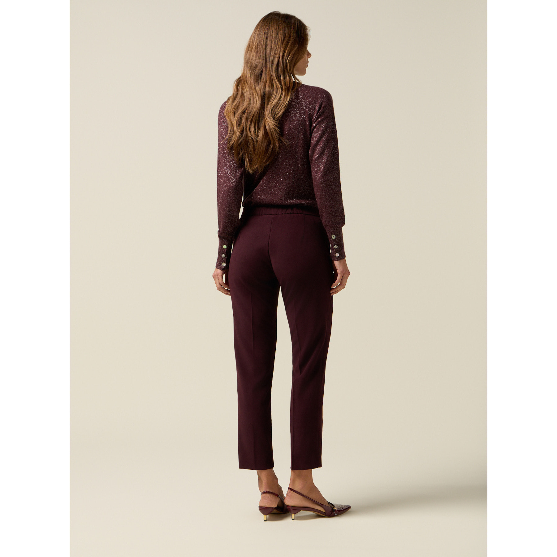 Oltre - Pantaloni regular in fustagno - Bordeaux