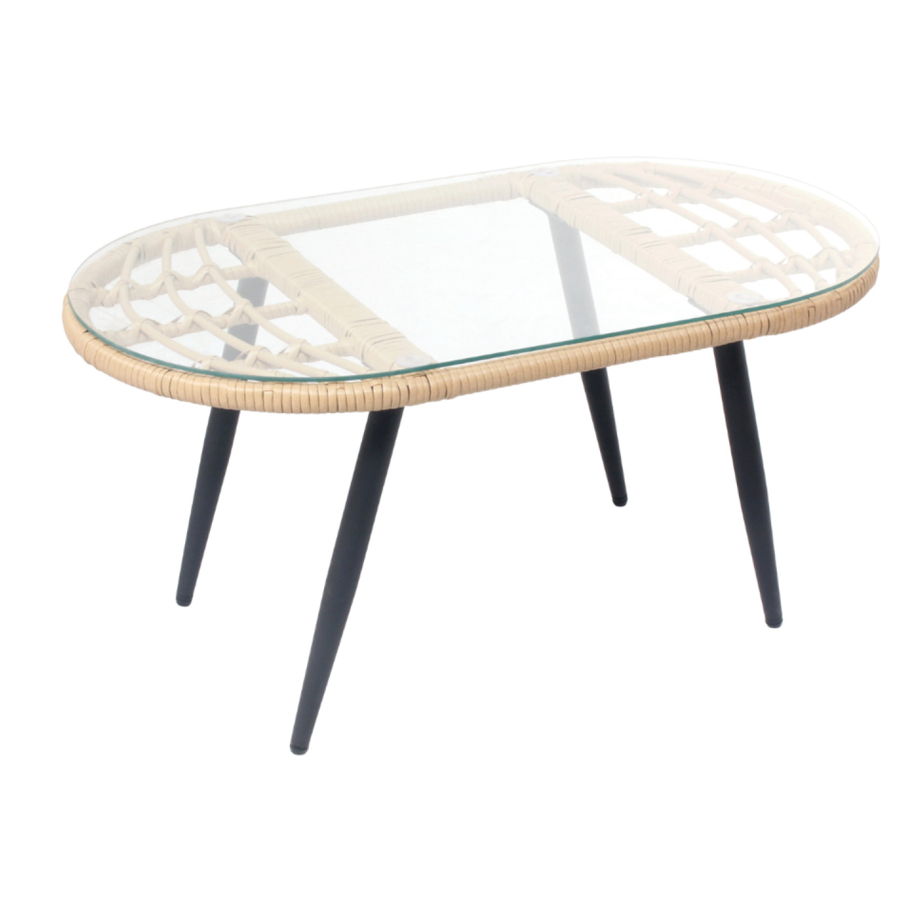 Salon de jardin 4 places canapé + fauteuils gris foncé - CASMA