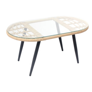 Salon de jardin 4 places canapé + fauteuils gris foncé - CASMA