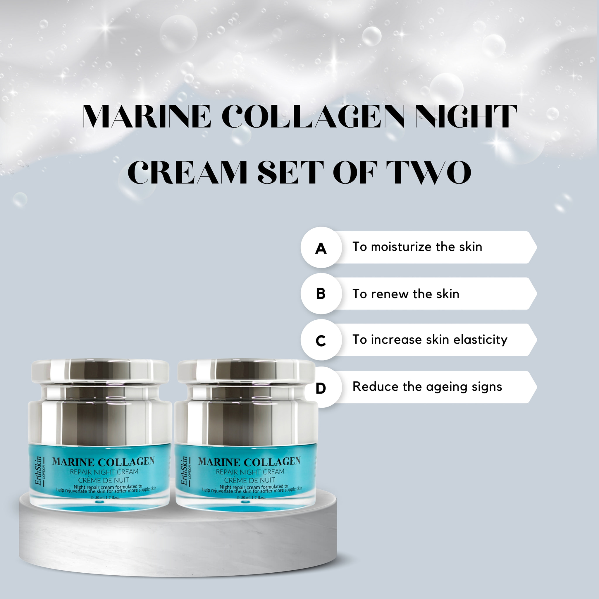 Crema de noche con colágeno marino