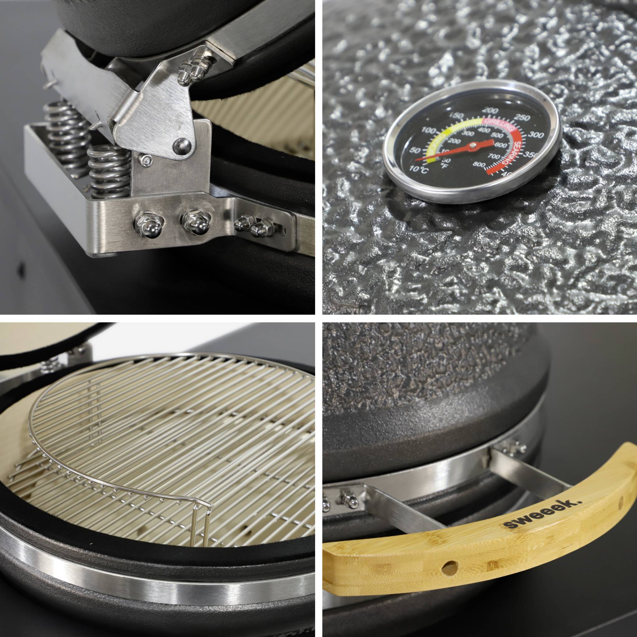 Barbecue kamado charbon de bois, fumoir avec desserte  YAKU