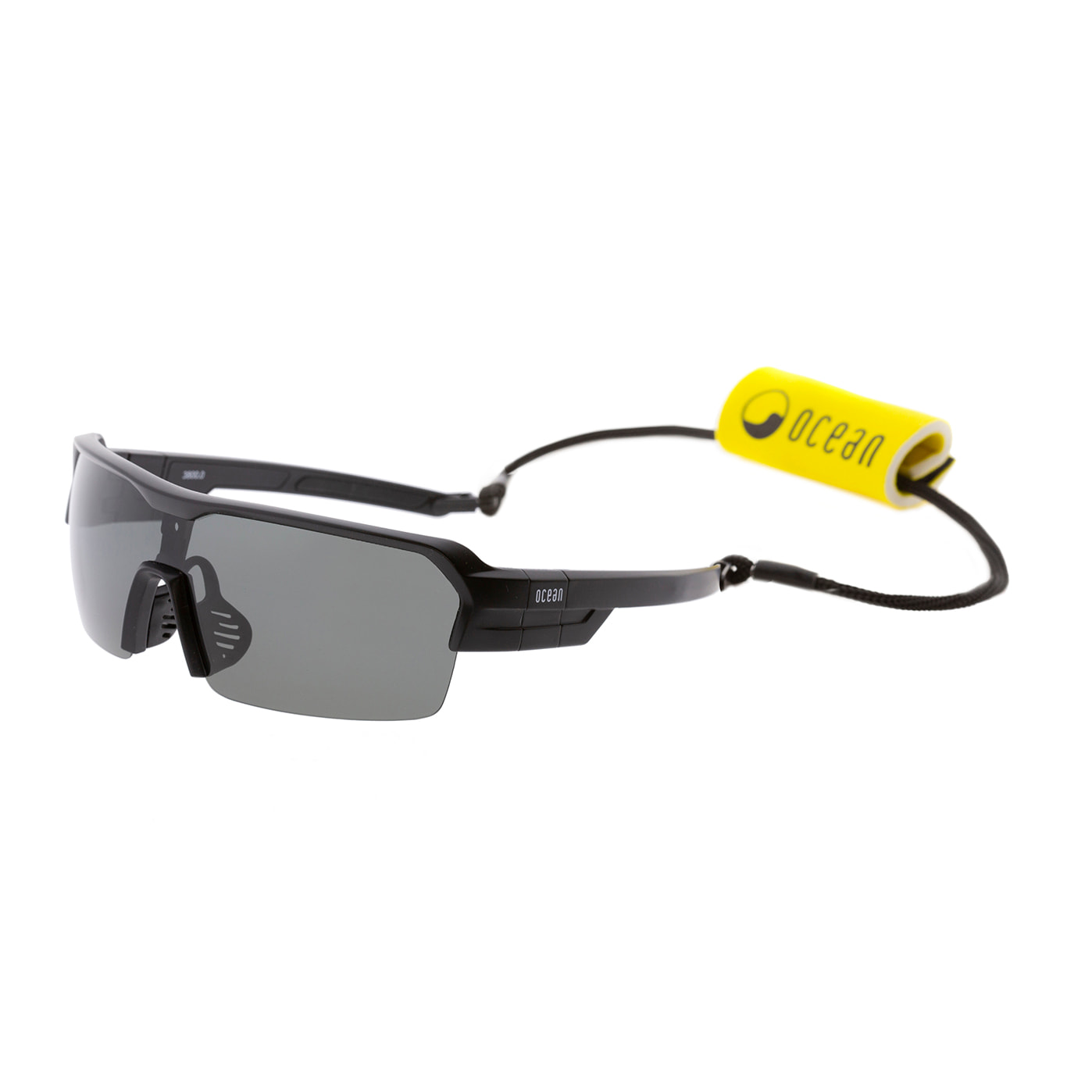 Gafas de deportes acuáticos OCEAN RACE - Negro mate / Ahumada y plaquetas y puntas negras