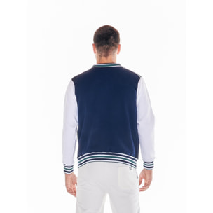 Chaqueta bomber universitaria con botones para hombre