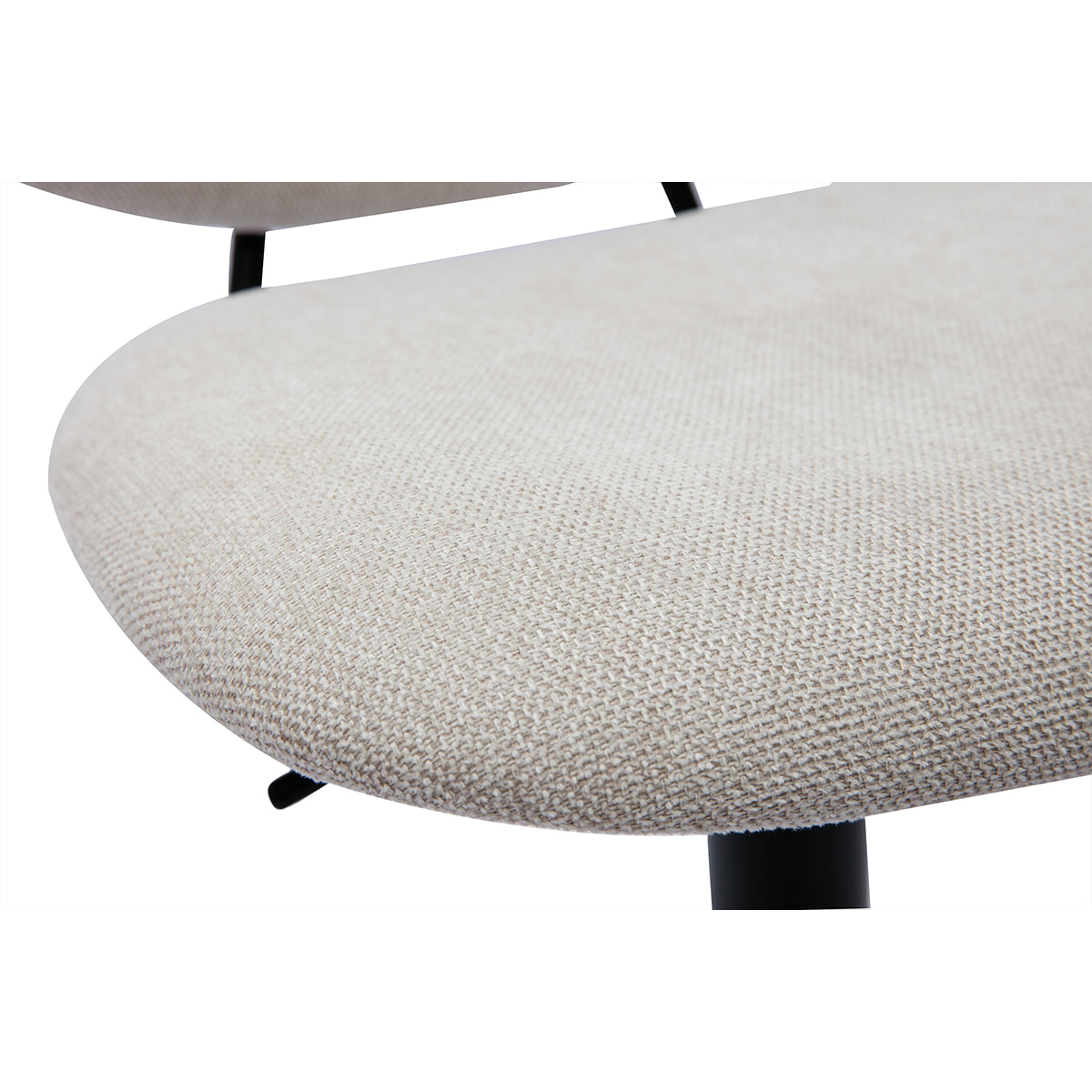 Tabourets de bar relevables design en tissu effet velours beige et métal noir BARNET (lot de 2)