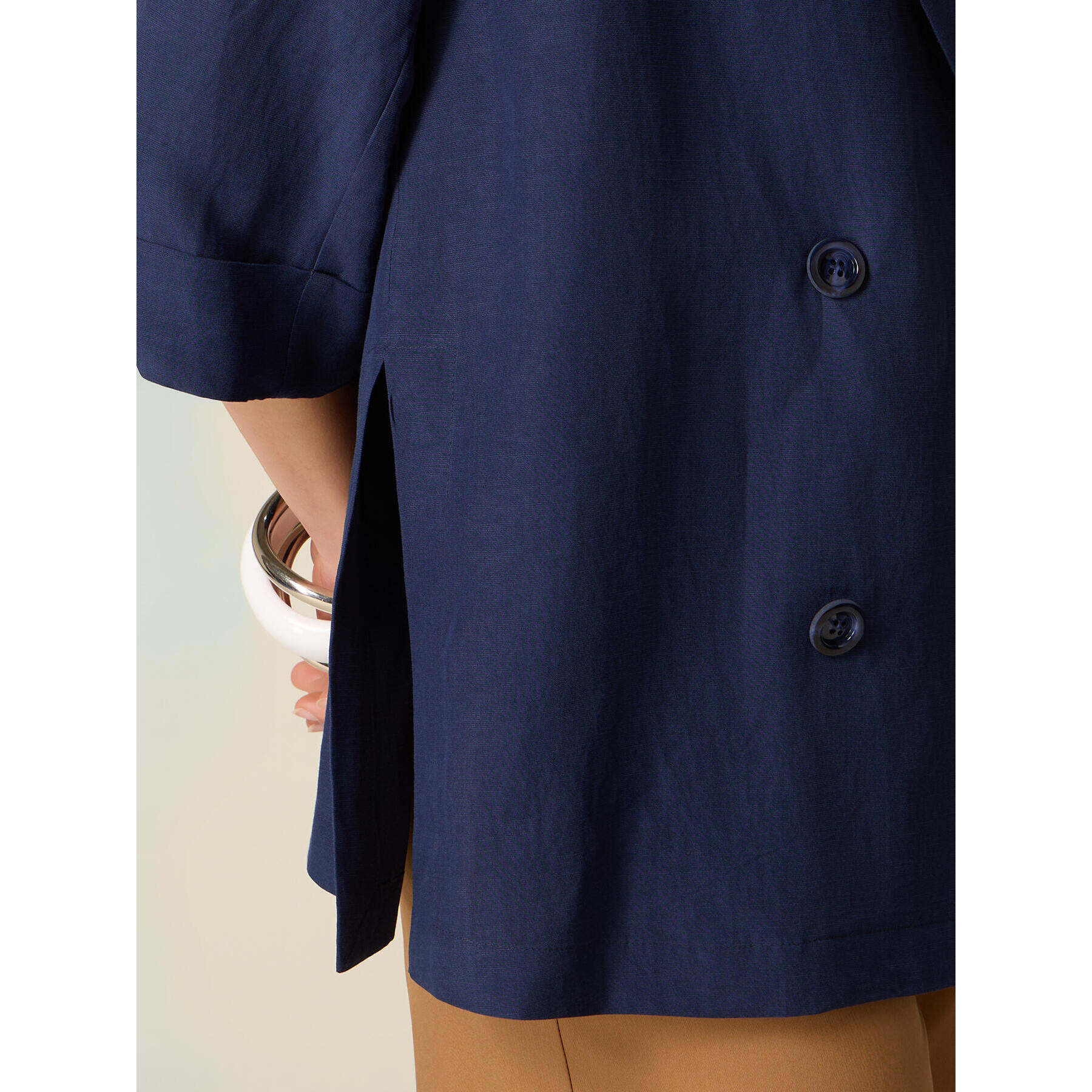 Oltre - Chaqueta desestructurada oversize cruzada - Azul
