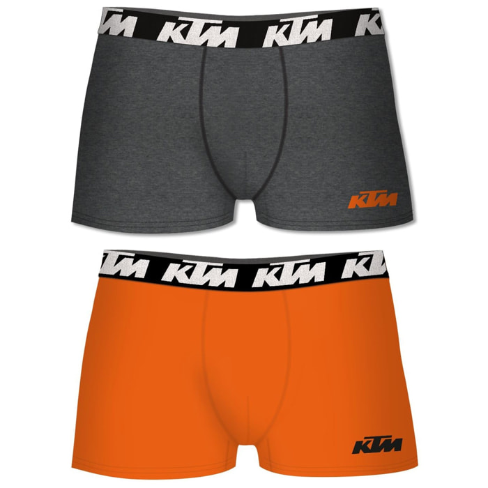 Set de 2 calzoncillos bóxer ktm  naranja y gris oscuro