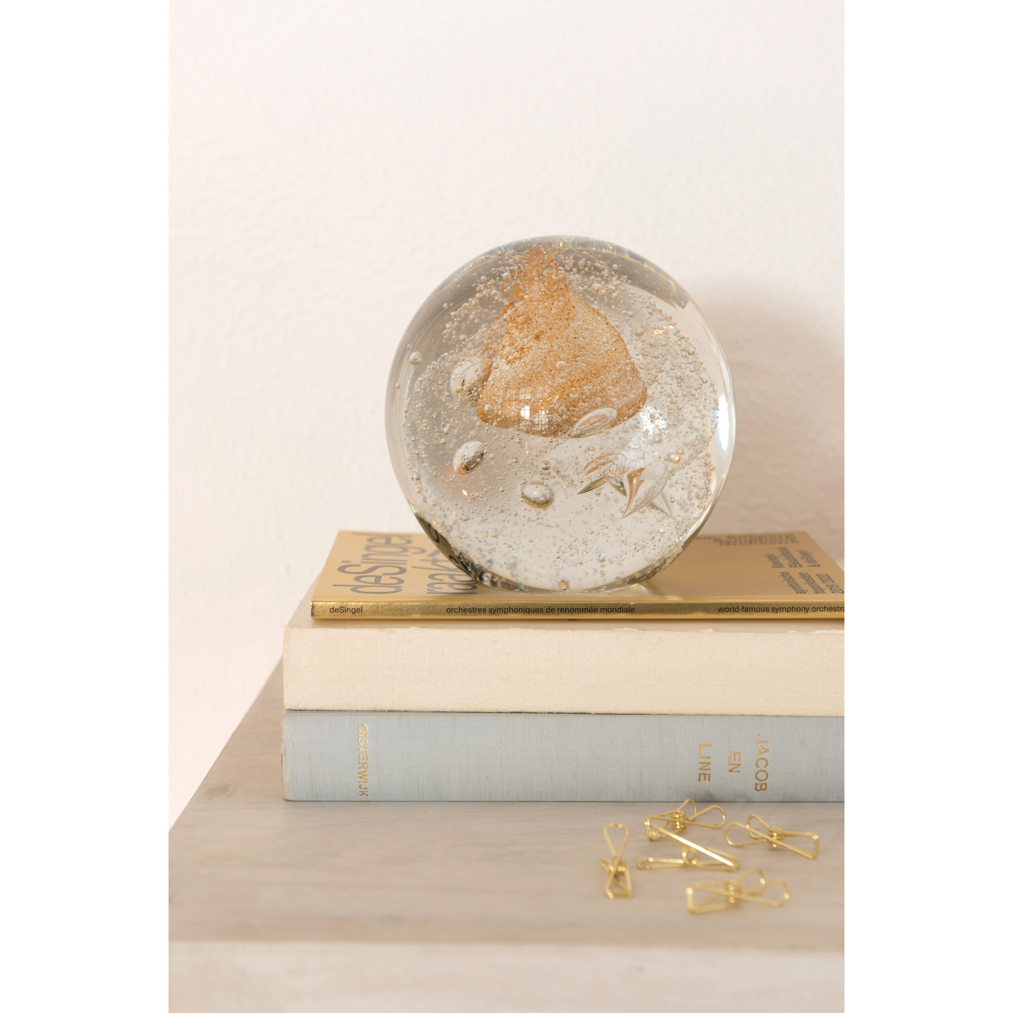 J-Line presse-papier Bulle - verre - or - extra large
