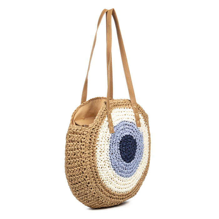 Francavilla bolso de hombro mujer de rafia de papel trenzado.
