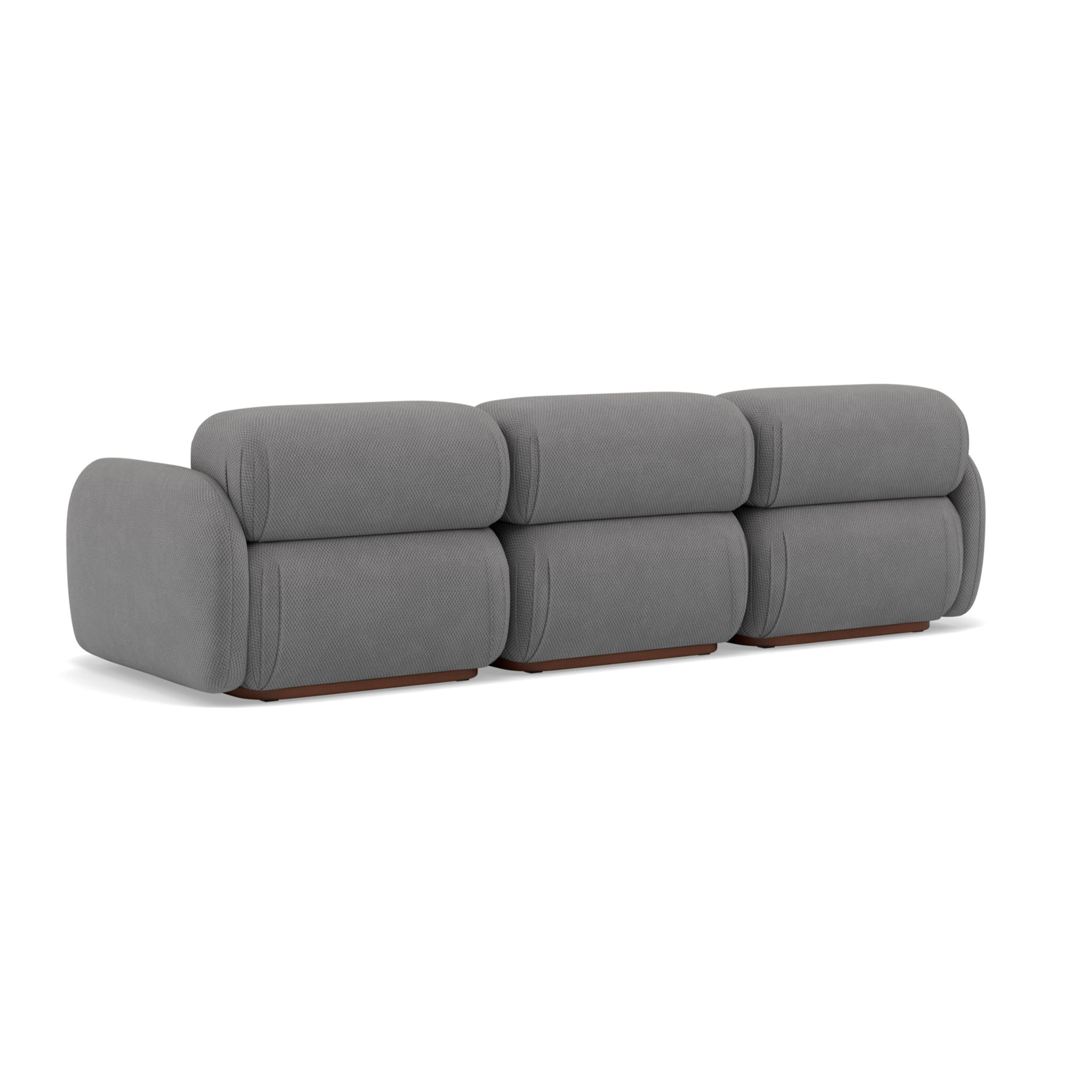 Penelope - canapé droit modulable 3 places en velours texturé - Gris