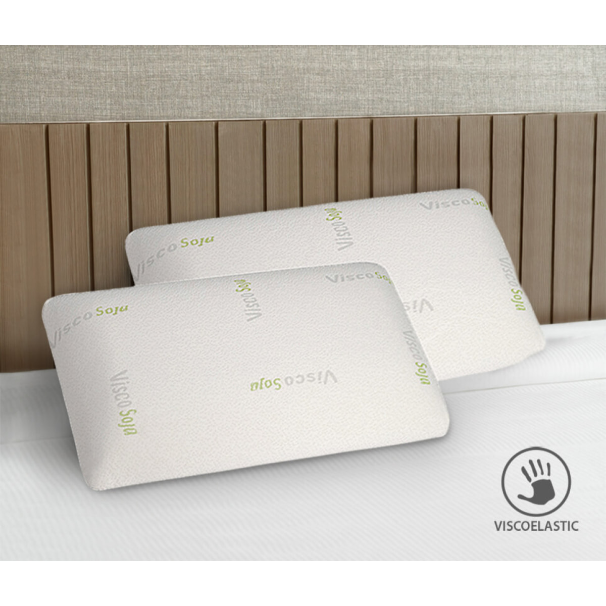 Conjunto de 2 almohadas viscoelásticas Soja (14cm)