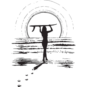 Tableau surfeuse sunset Toile imprimée