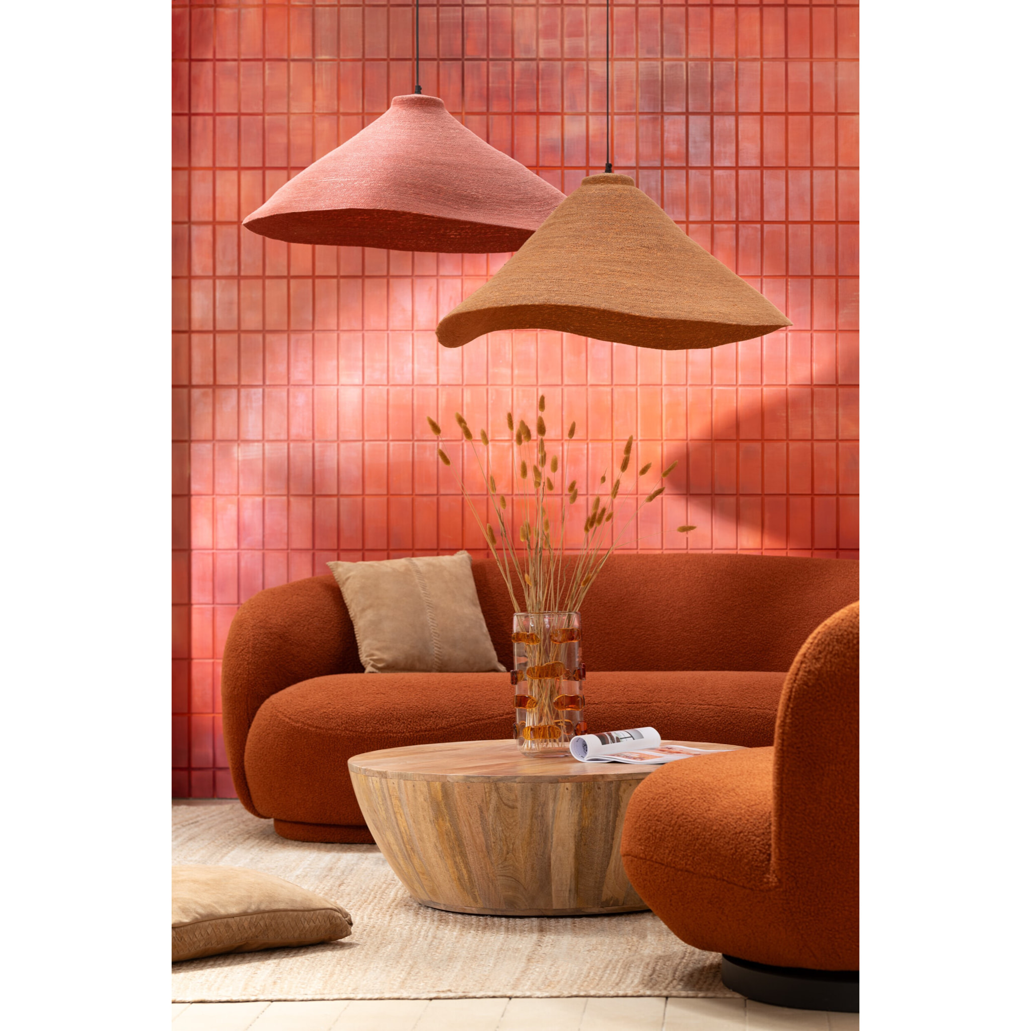 J-Line vase Pebbles - verre - ambre/transparent - large - Ø 17 cm