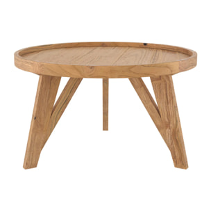 Table basse ronde en bois de teck recyclé D70 cm - Oly