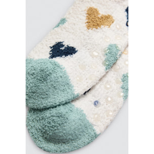 Confezione da 4 calzini antiscivolo in flanella stampati