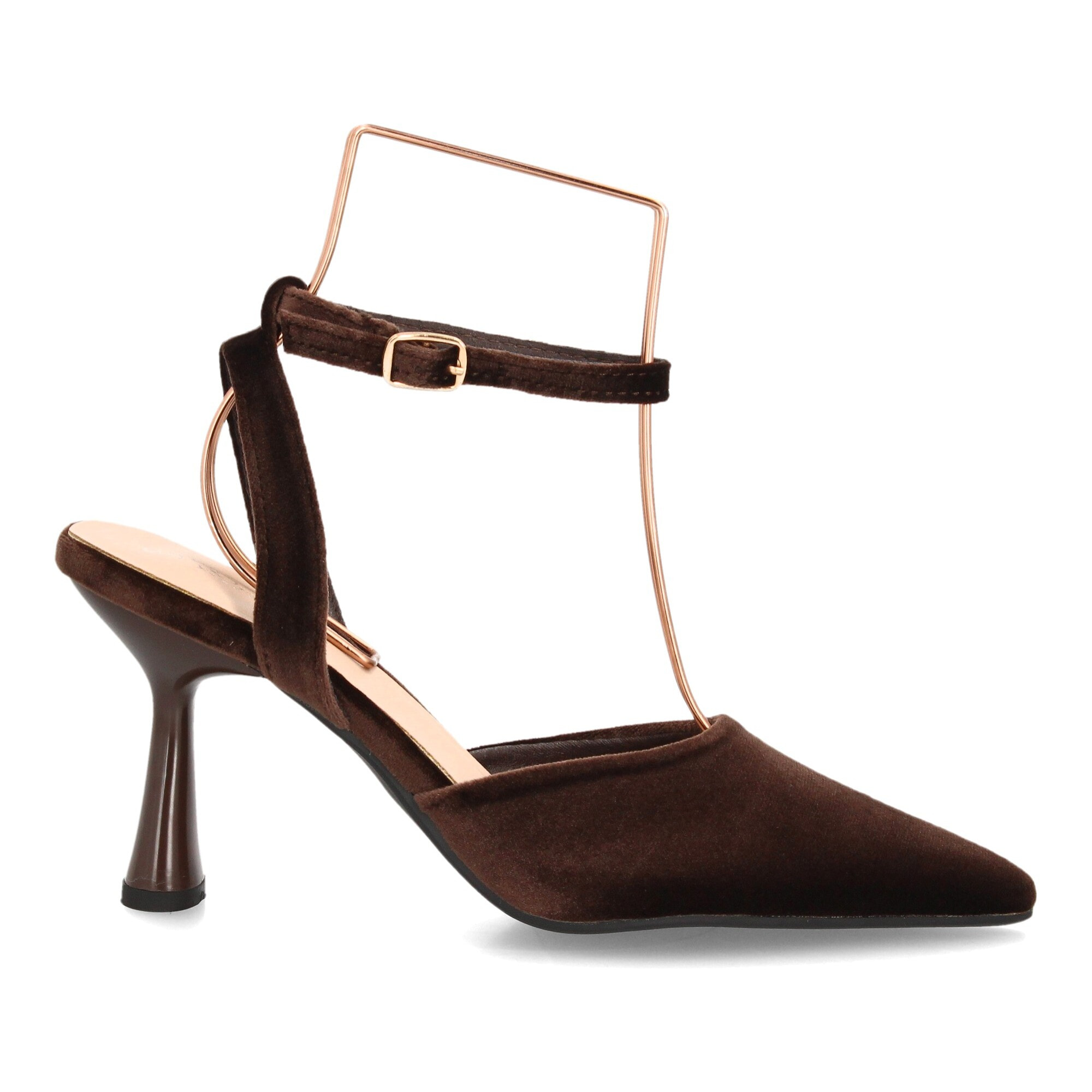 Zapato destalonado elegante con tiras aterciopelado