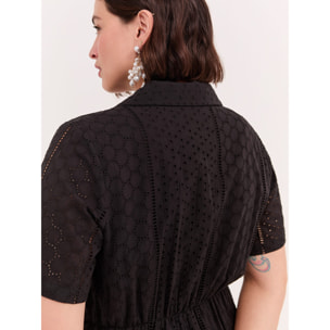 Fiorella Rubino - Vestido línea griega DREAM en sangallo - Negro