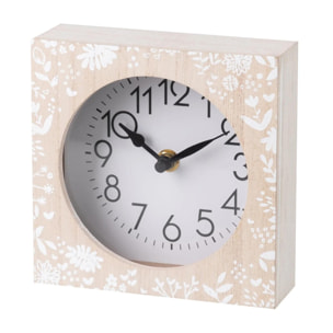 Reloj Arbol Natural Blanco 15x5x15 Cm