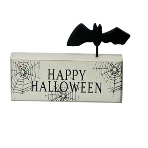 Scritta Happy Halloween 21 Cm - Pezzi 3 - 21X15X3cm - Colore: Bianco - Bianchi Dino - Halloween, Streghe