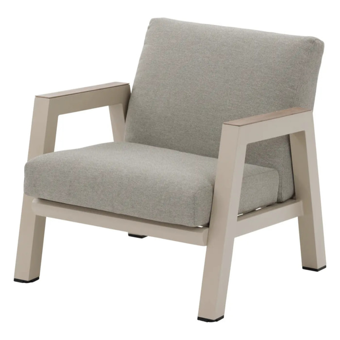 Fauteuil de salon de jardin "Axiome" argile aluminium et texaline et polyester
