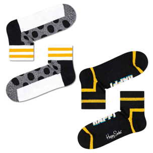 Calcetines 2 pack text y big dot 1/4 crew