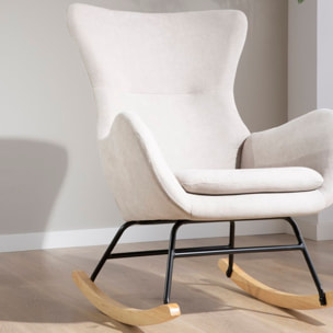 Fauteuil Vinci -siège en acier, contreplaqué, mousse et tissu-couleur beige 92 x 80 x 67 cm
