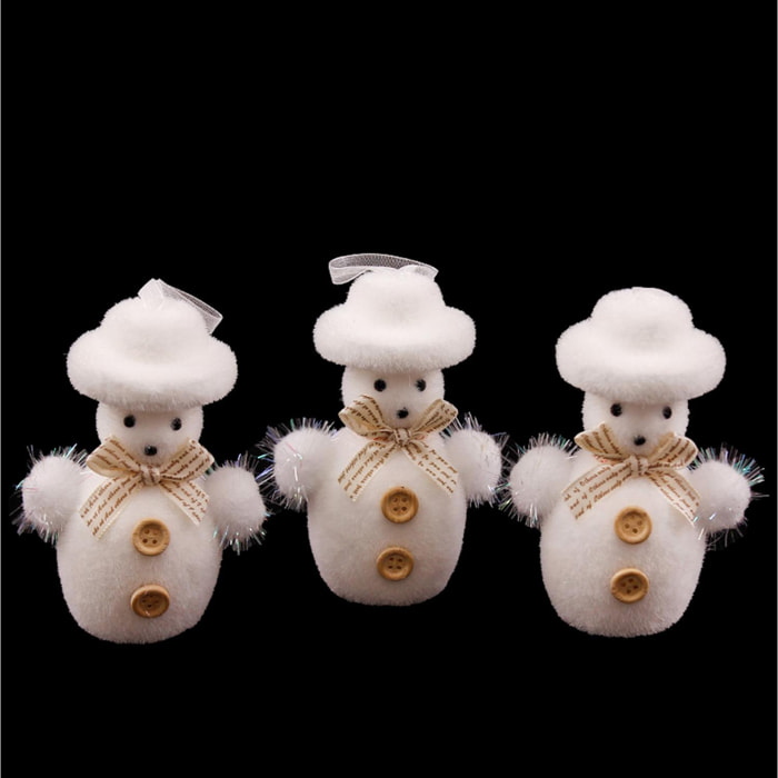 Pack de 3 muñecos de nieve con espuma.