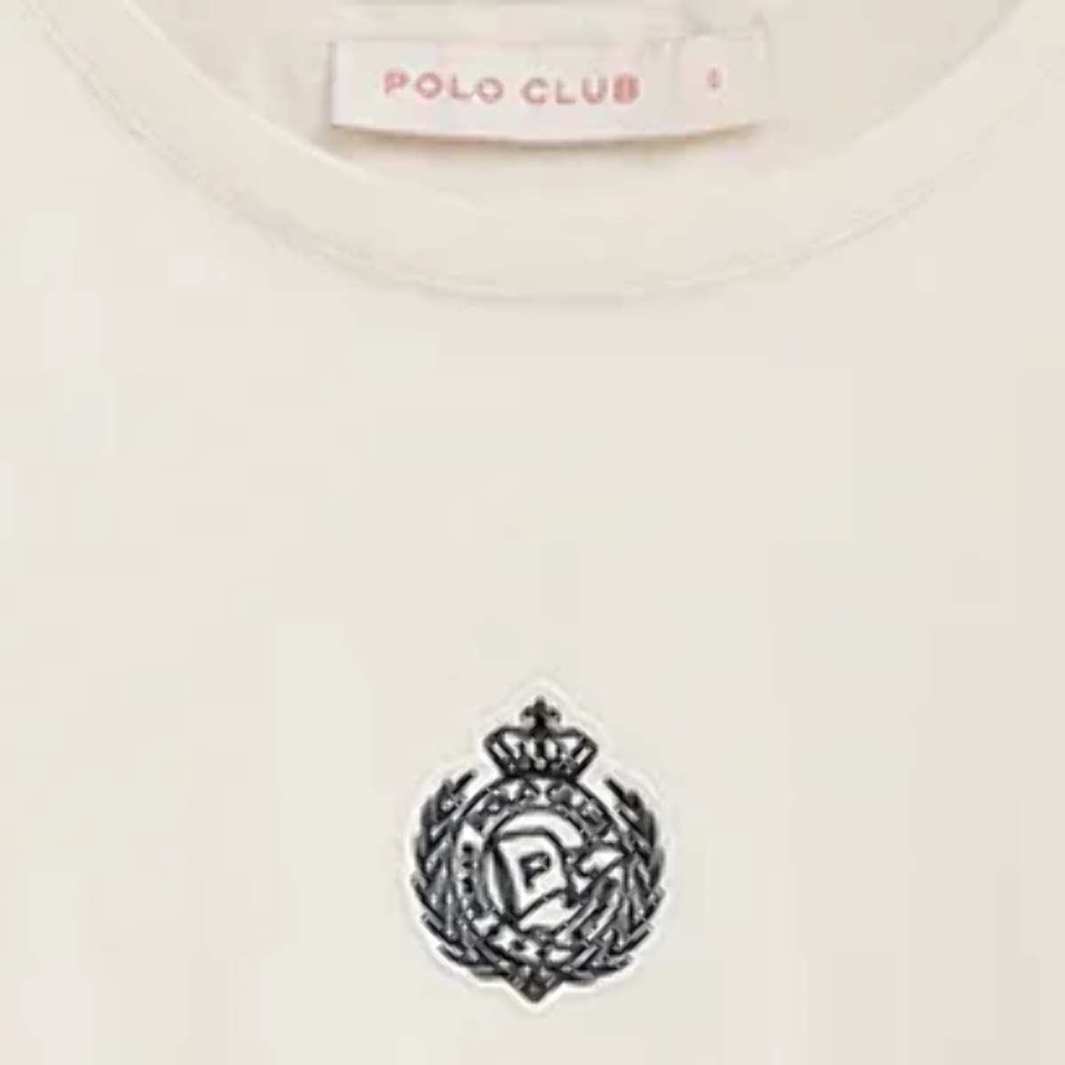Maglietta ecrù a maniche corte con ricamo nautico Polo Club