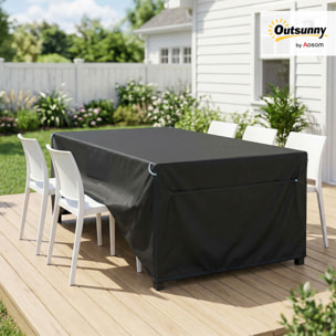 Housse salon de jardin imperméable avec évent tissu oxford 420D noir