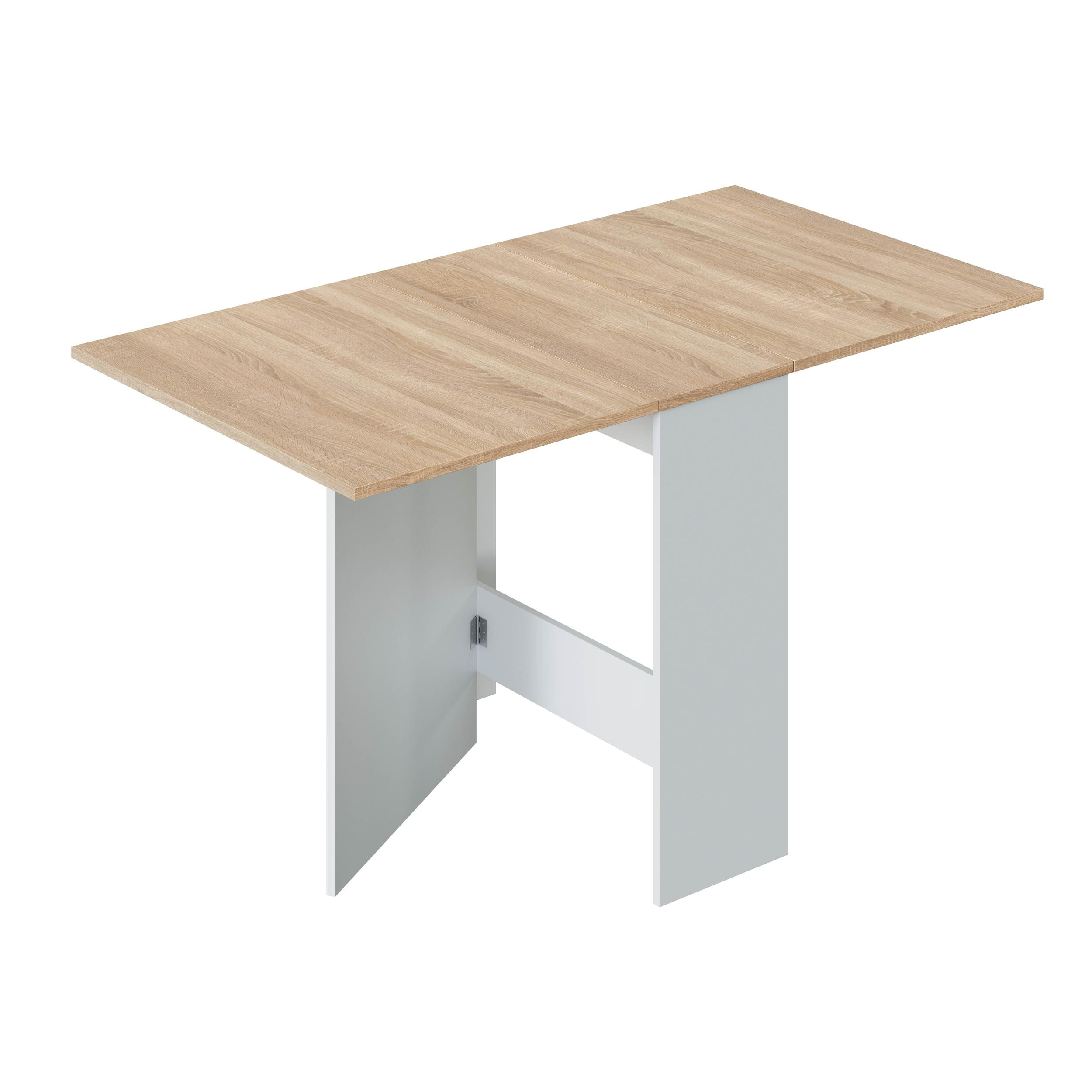 Mesa extensible lys 30-140 cm roble/blanco