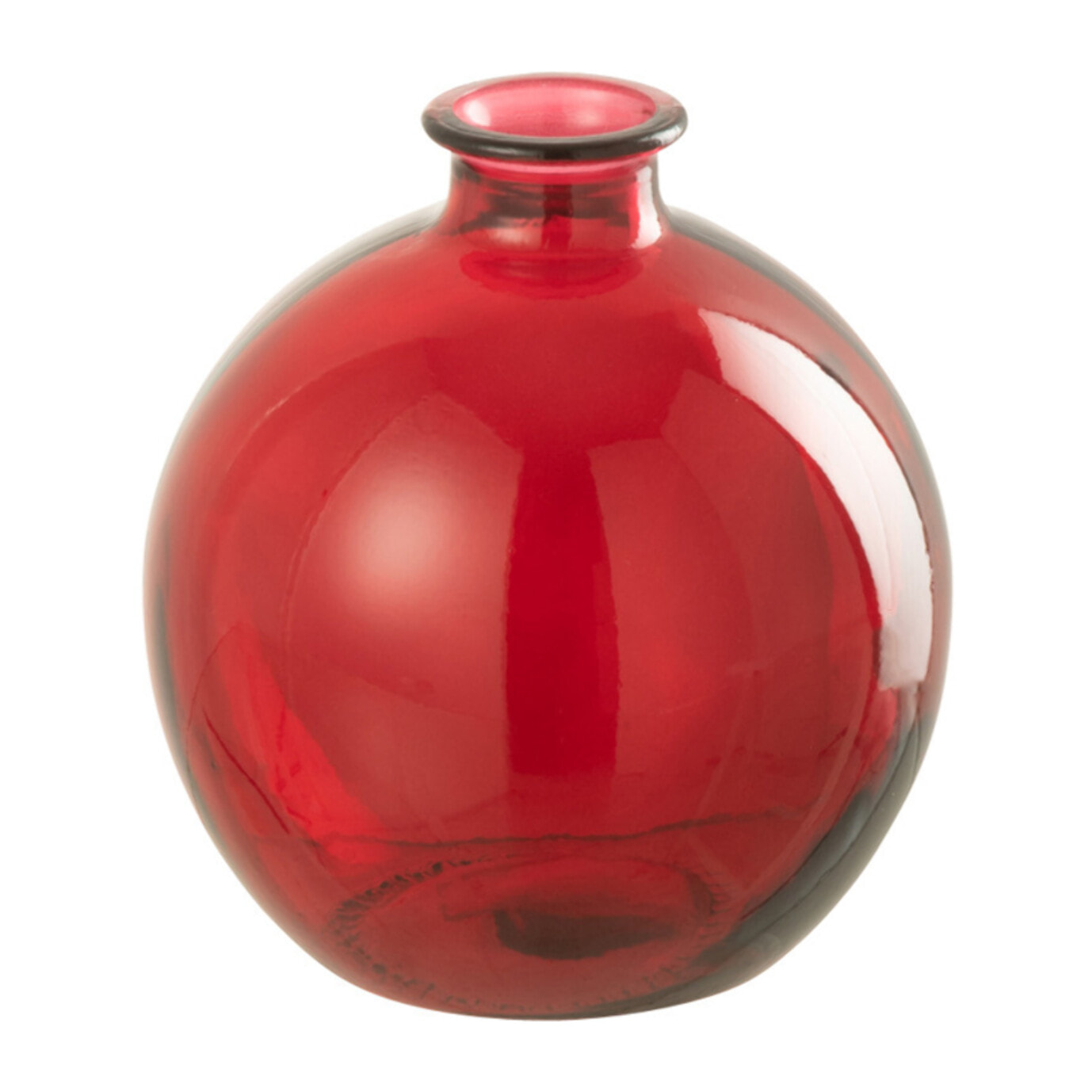 J-Line Vase Boule Verre Rouge