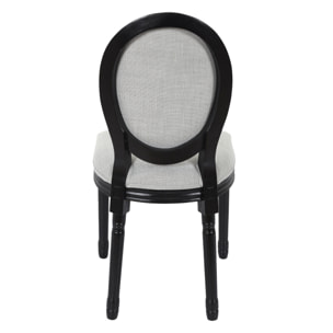 Chaise Eleonor Noir Tissu Gris - Lot De 2