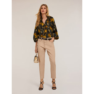 Motivi - Pantalón carrot Rianne de algodón - Beige