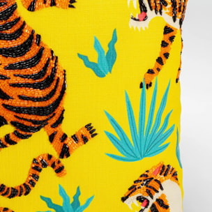 Coussin jaune tigres Kare Design